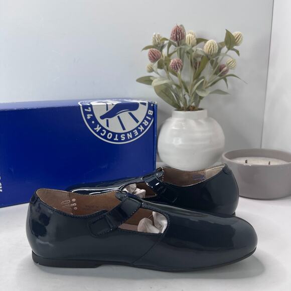 Birkenstock Tickel Patent Navy Leather Shoes Narrow Fit 1013207 Women's US 5 NWB - Picture 6 of 10